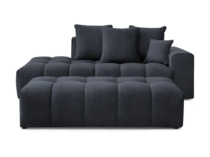 3er Sofa mit Hocker BOBOCHIC MONT-BLANC Samt dunkelblau
