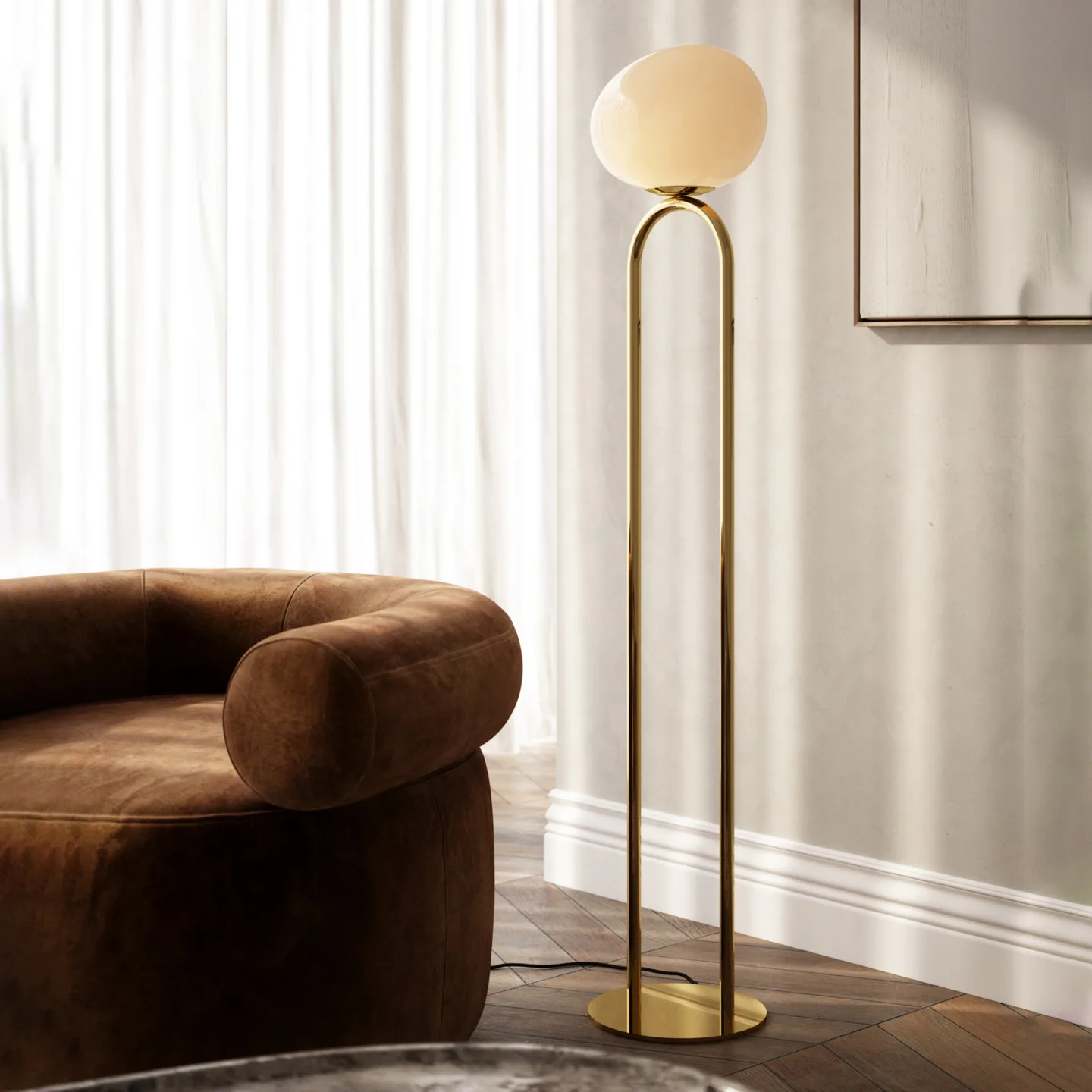 Shapes Stehleuchte Brass - DFTP DFTP by Nordlux - Wohnzimmer - Design - Glas - Kugel