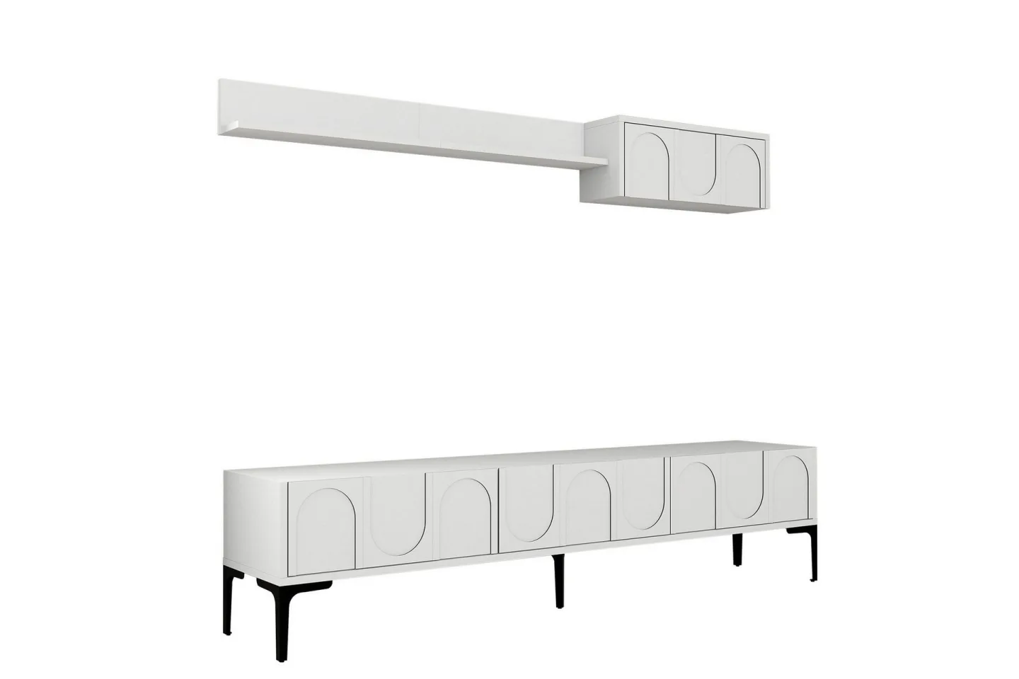 Hazim Tv-bänk 180 cm - Vit/Svart