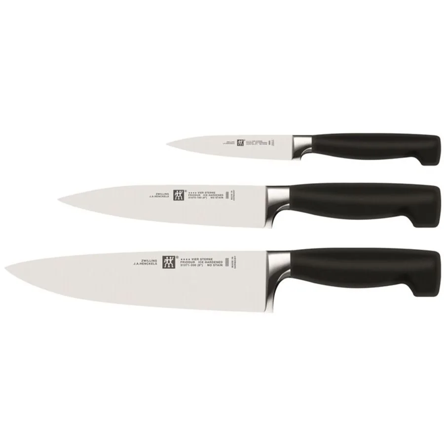Zwilling Messer-Set Vier Sterne schwarz/silber Stahl 42 cm