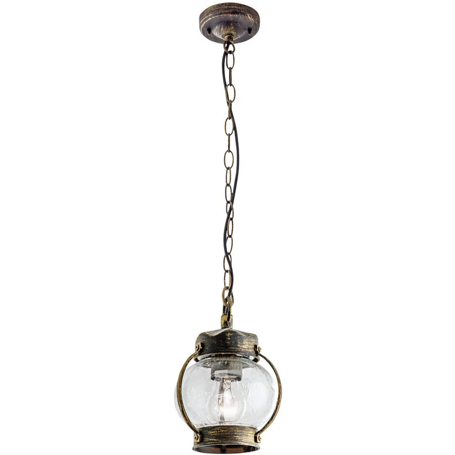 Deckenlampe aussen Taverna Gold/Schwarz 14 cm 21 cm - Farbe: schwarz-gold - Material: Siluminguss/Glas
