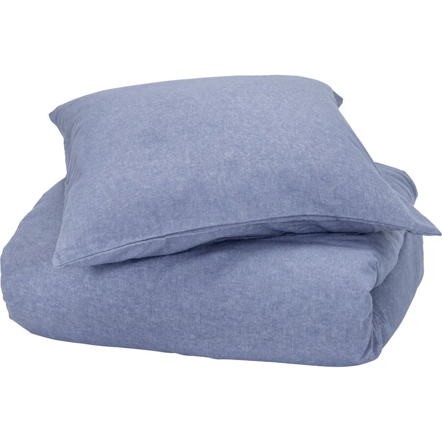 Duvetbezug Bettina Jeans Einfarbig Baumwolle 160 x 210 cm