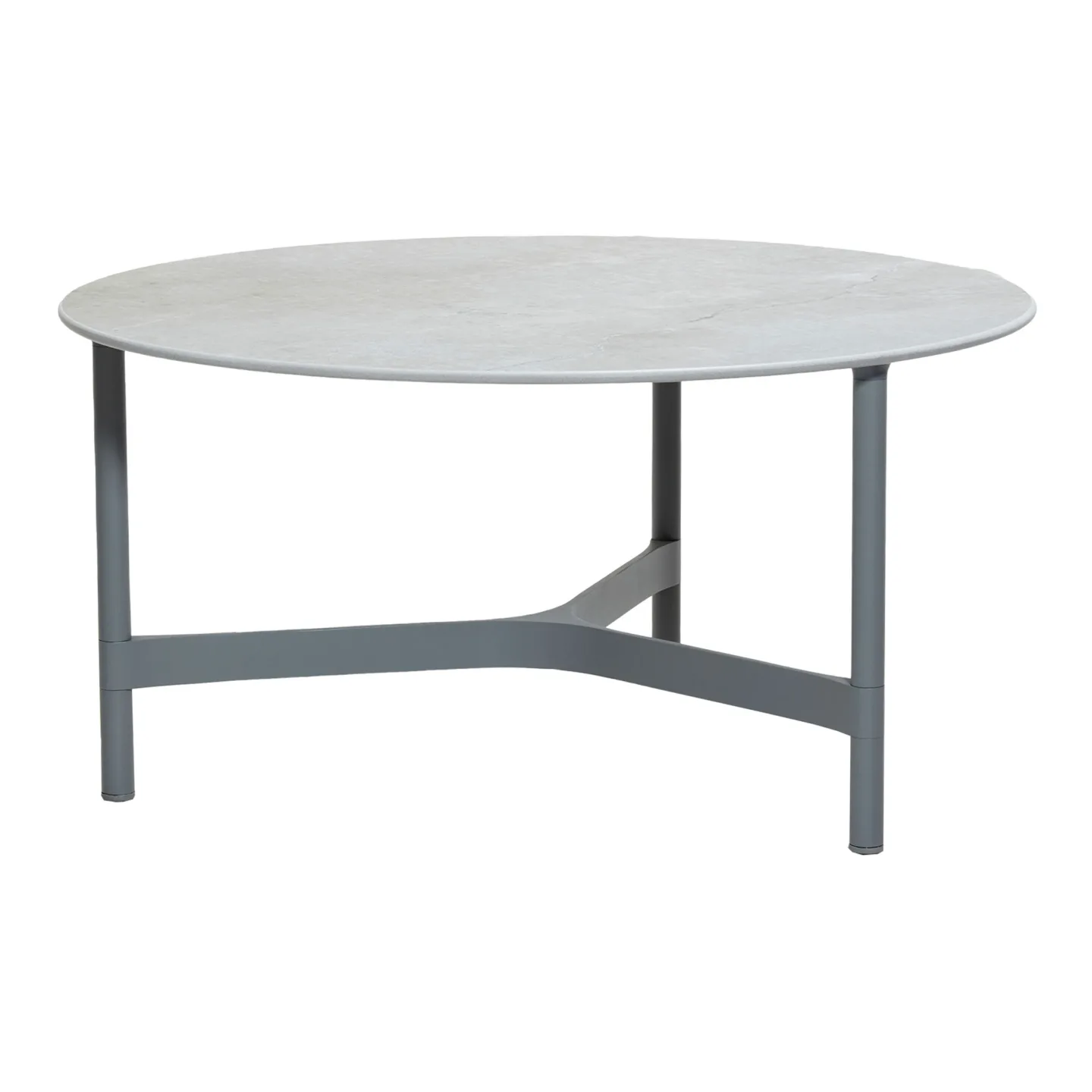 Cane-Line - Twist 90 cm Light Grey/Fossil Grey - Småbord och sidobord utomhus - byKATO - Metall/Sten