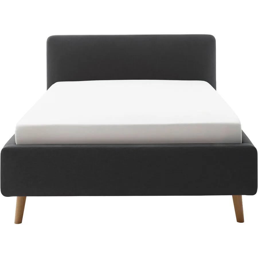 Bett Senja anthrazit Stoff 120 x 200 cm