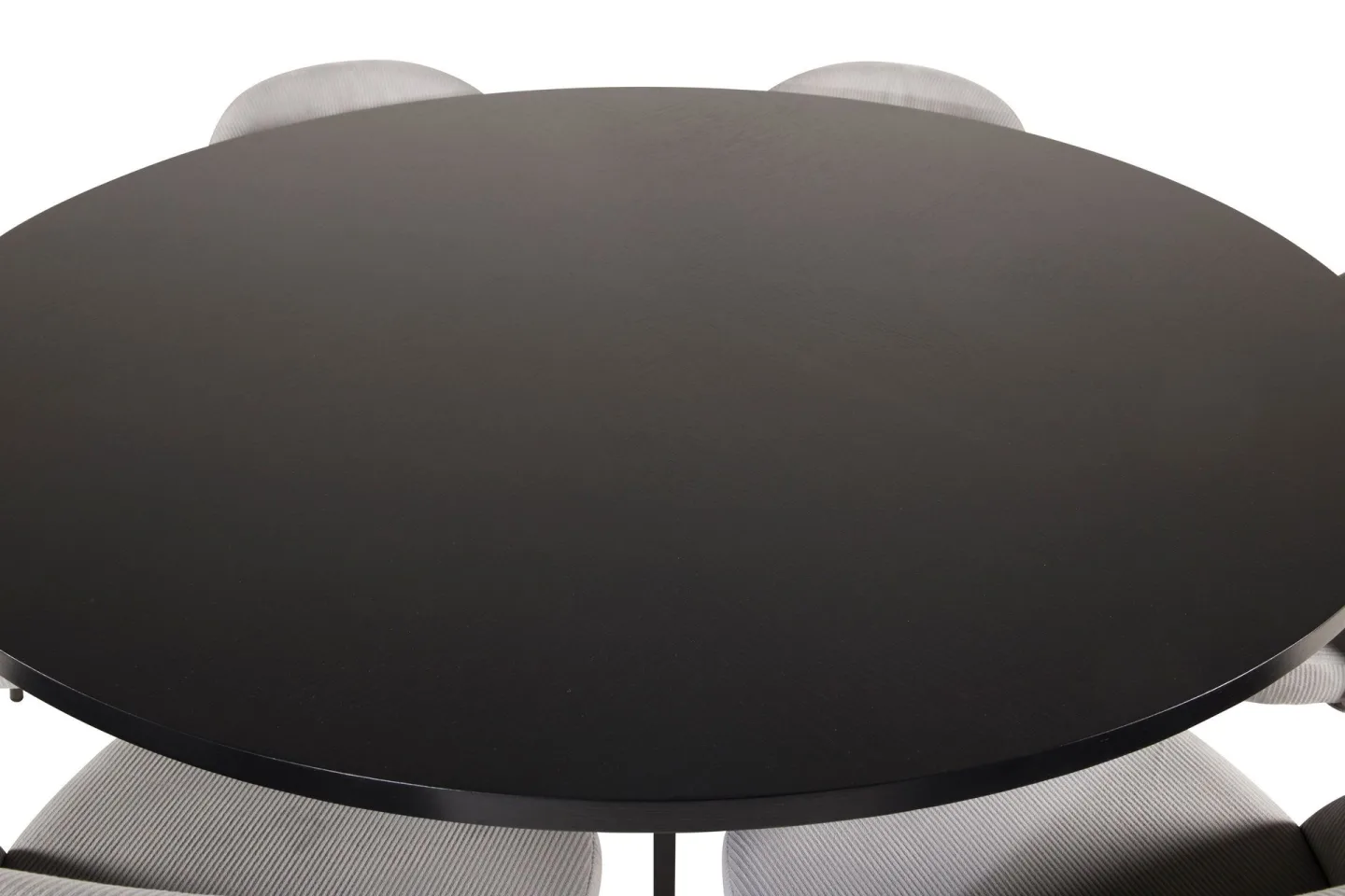 Copenhagen Matgrupp 140 cm Rund med 6 Velvet stolar - Svart