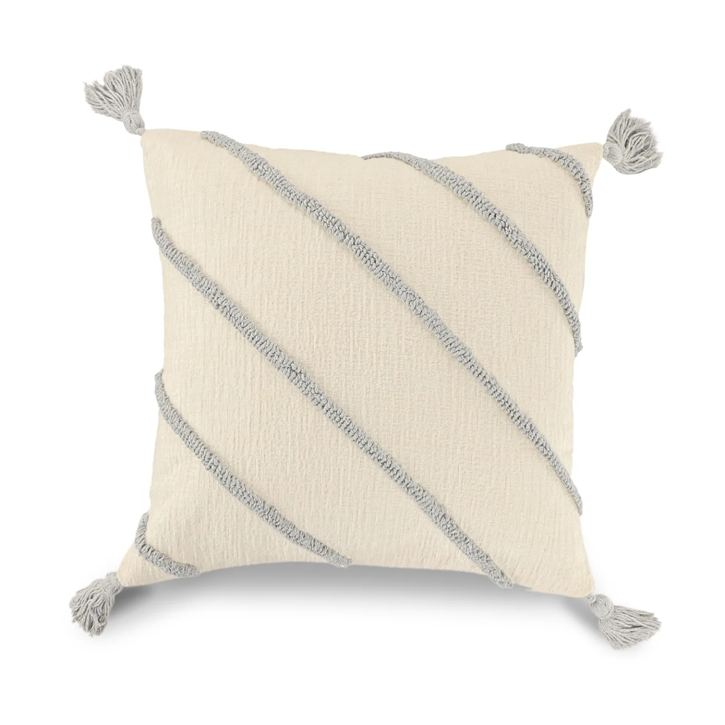 Putetrekk - Montreux (off white/grå) (Størrelse: 45 x 45 cm)