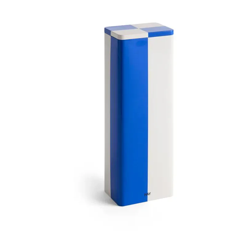 HAY Tin Container Slim Vorratsdose Slim blue-off white
