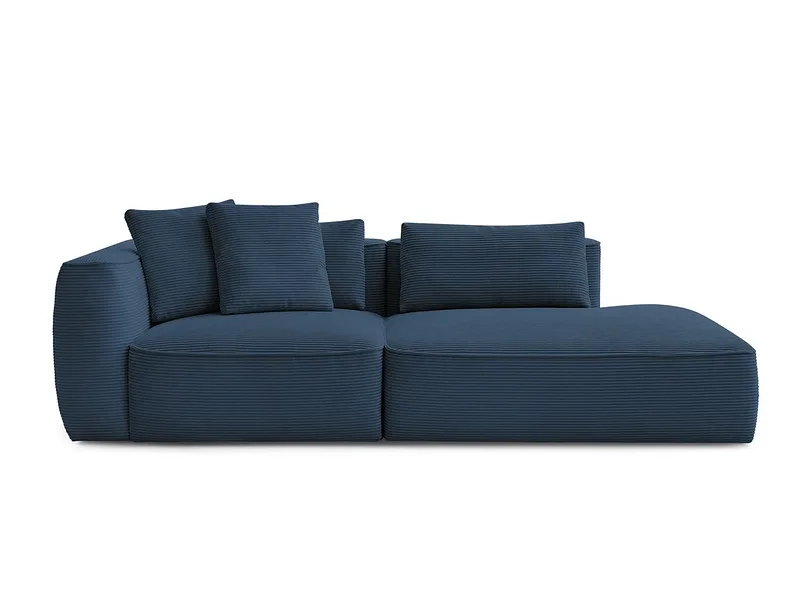 3er Sofa BOBOCHIC LEOPOLD Cord-Stoff dunkelblau