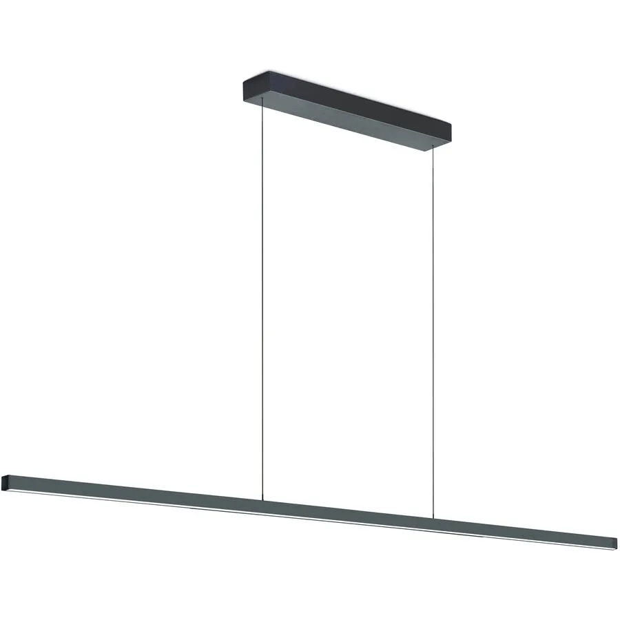 Designer-Pendellampe Bankamp Line anthrazit 200 cm - Farbe: anthrazit matt eloxiert - LED - Lichtfarbe: Extra warmweiss - Material: Aluminium -