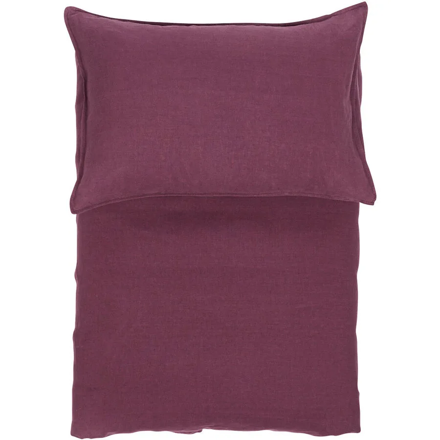 Lavie Kissenbezug Linus plum Einfarbig Leinen B 50 T 70 cm