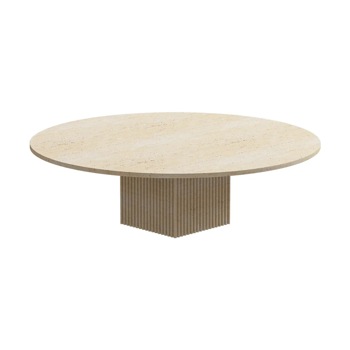 NORR11 Soho Couchtisch Beige travertin, Ø120x35