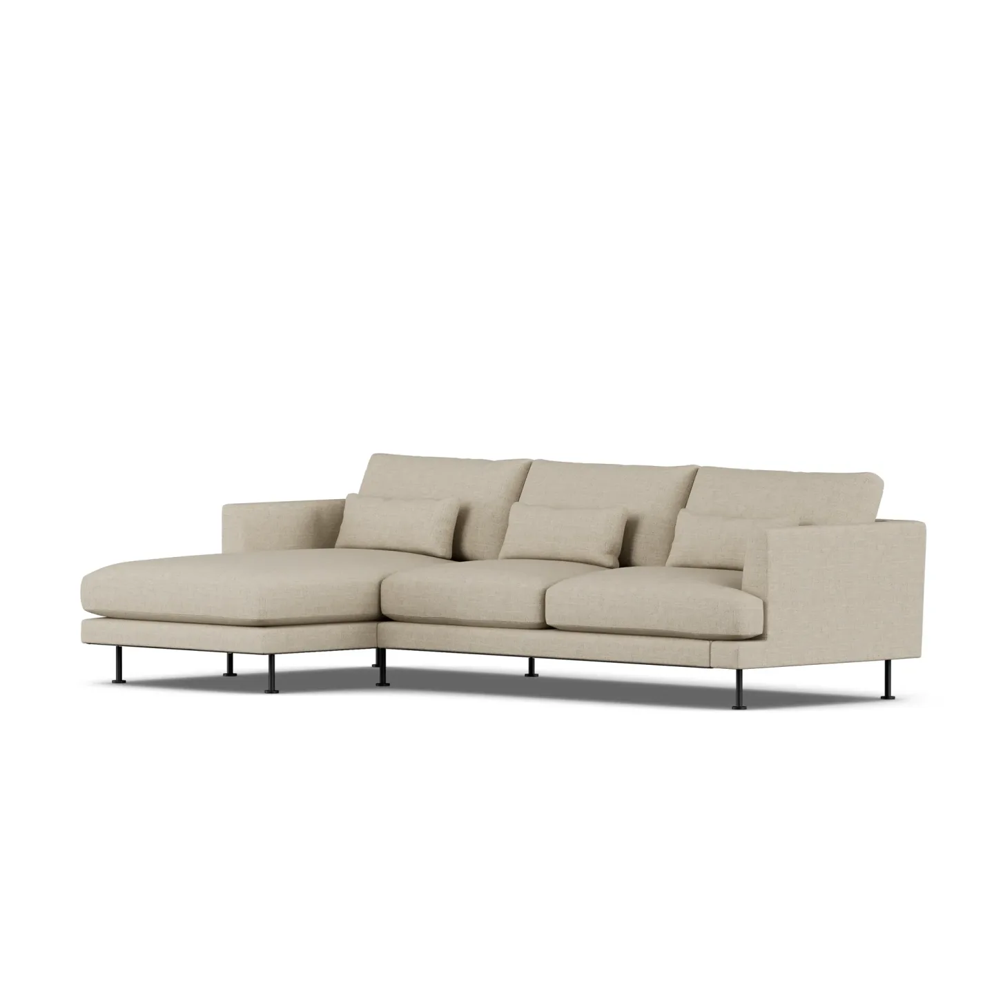 1898 Bredhult soffa Bern Beige 0341-svart stål, 2,5-sits C2