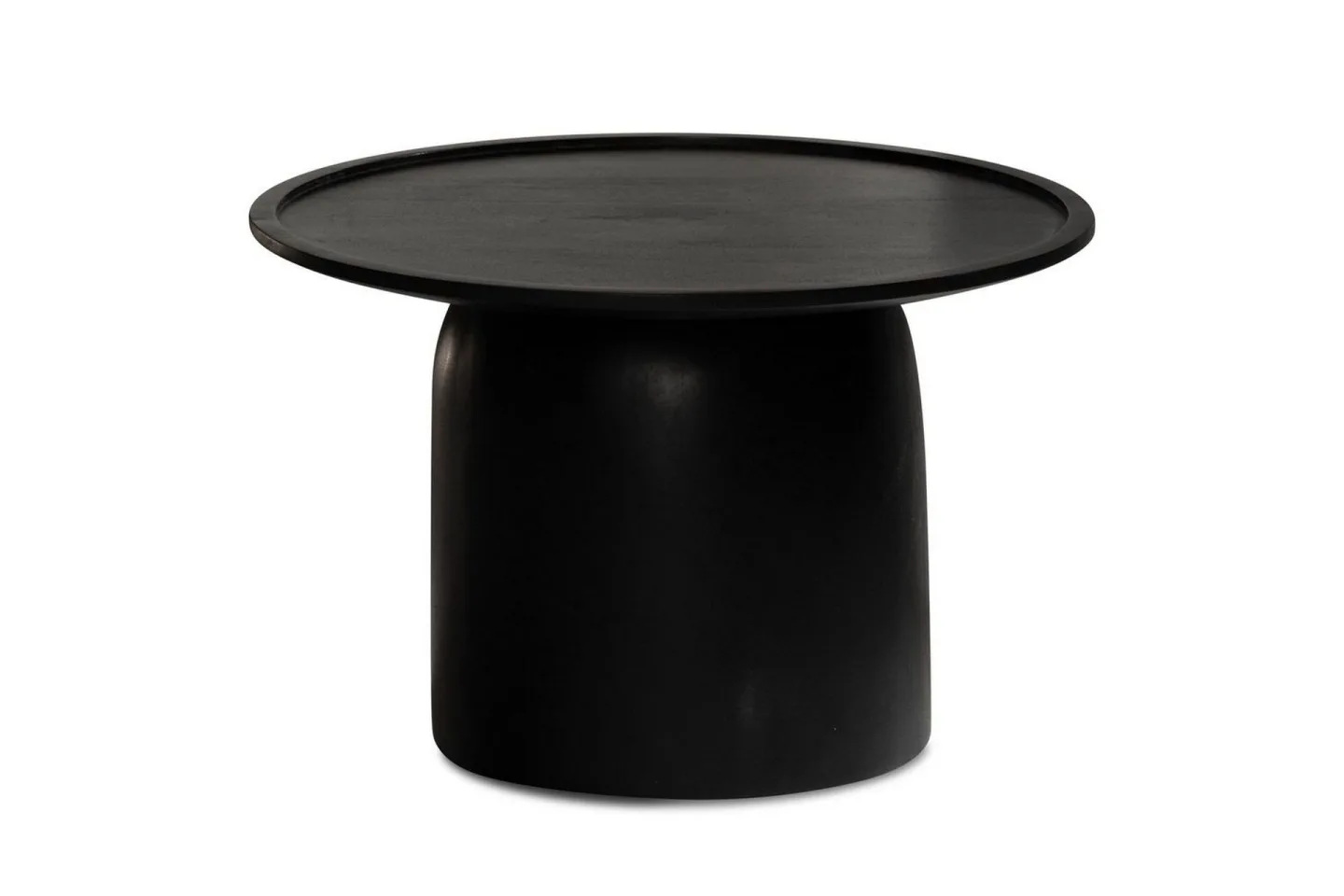 Soffbord Wohnling Massivt trä rund 60 cm cylinderstil bas klassisk modern -