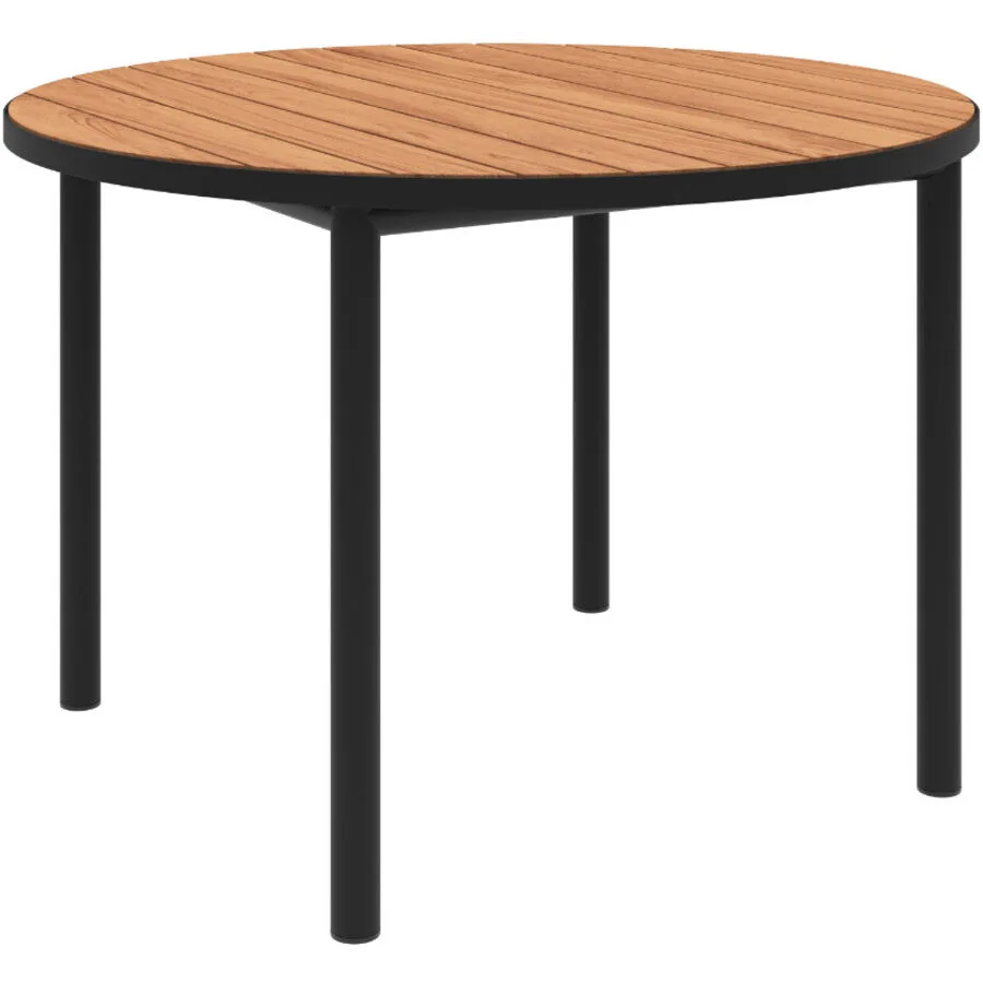 SACKit Gartentisch Kirra schwarz Teak/Aluminium B 115 T 115 cm