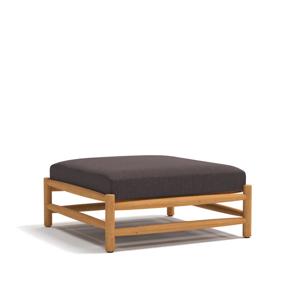 Skargaarden - Saltholm Ottoman Teak, Cushion - Greyish Brown Southend - Utomhuspallar och puffar - Studio Norrlandet - Brun