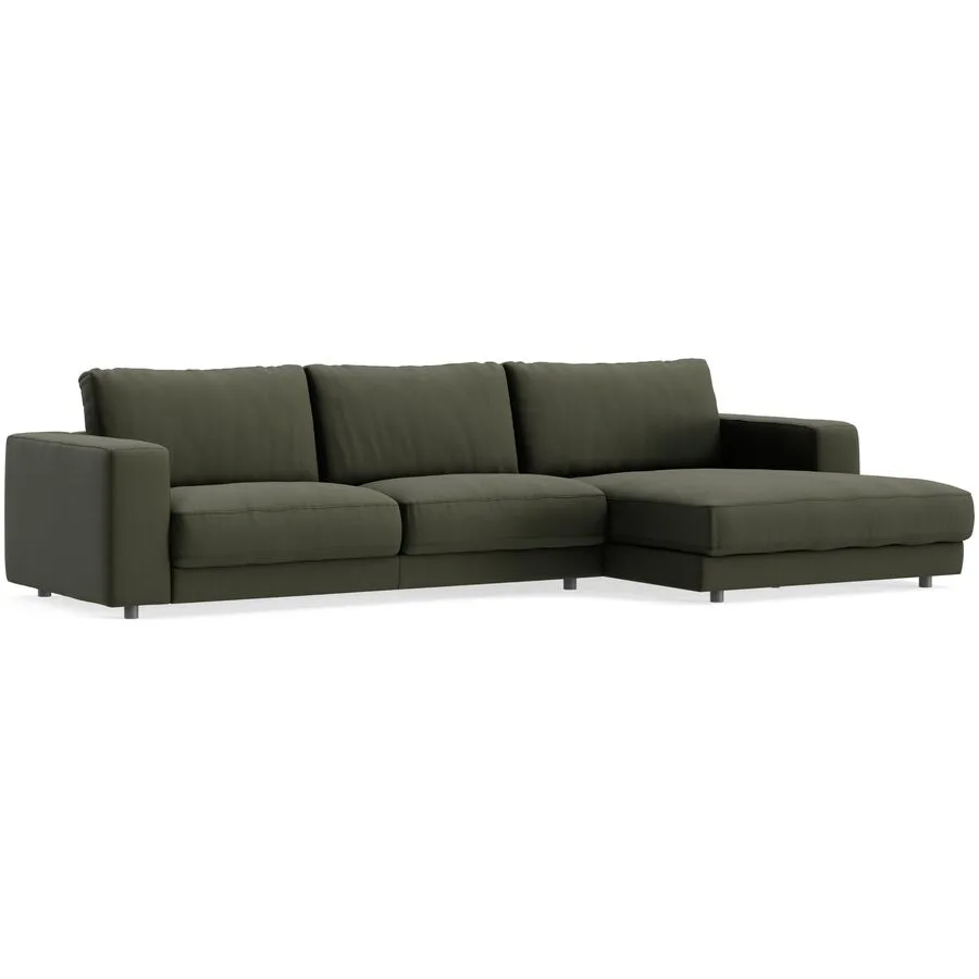 Ecksofa Ava Rechts Bezug: 100% Polyester oliv B 330 T 170 cm - Möbel Konfigurator: Traummöbel individuell zusammenstellen