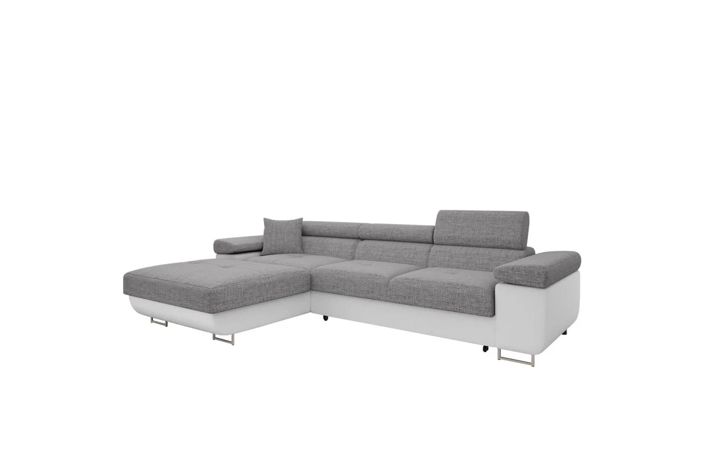 Gabina Soffa med Divan 3-sits - Grå/Vit