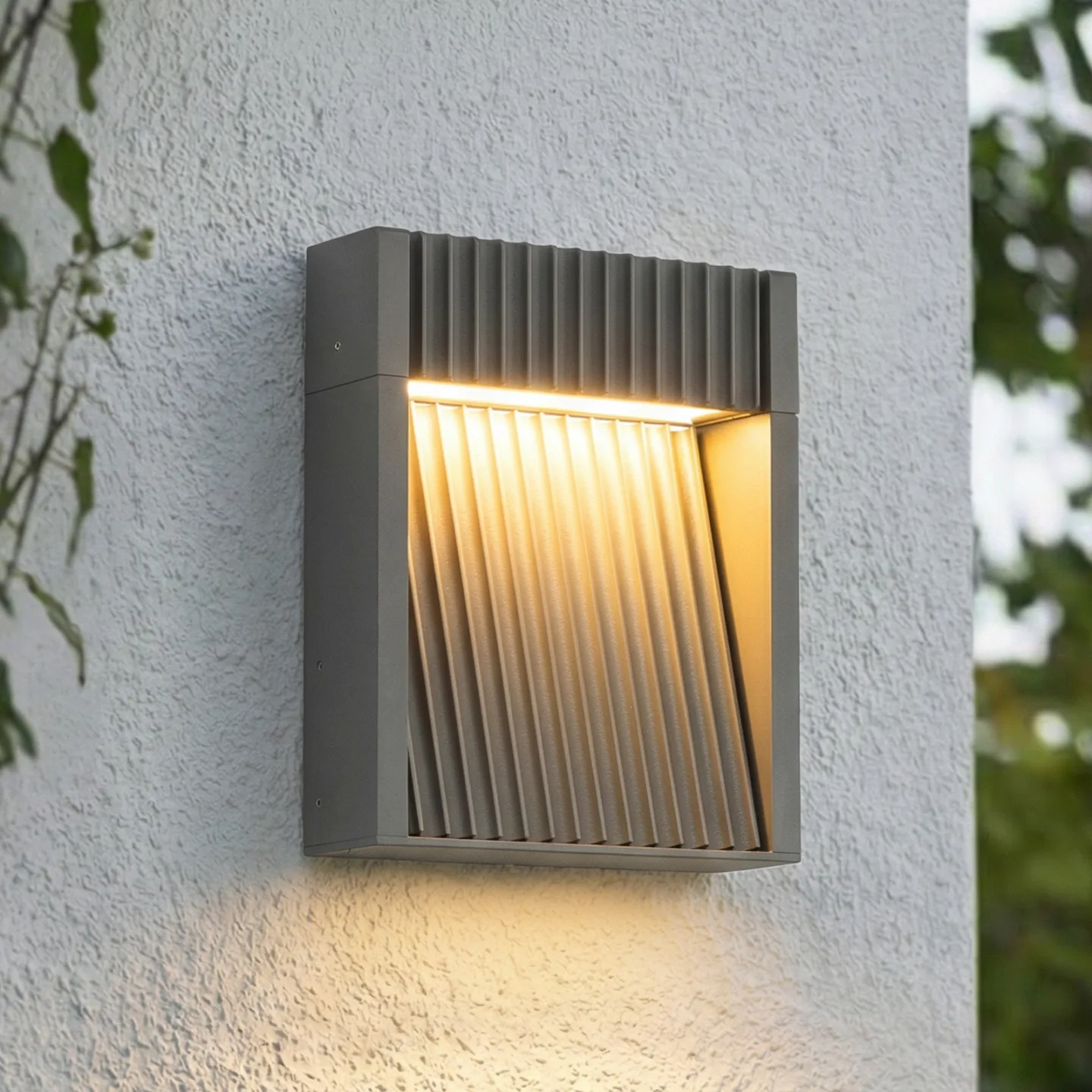 Tavion LED-Außenwandleuchte, anthrazit, IP65, 16 cm - Lucande - Terrasse - Modern - Aluminium - Einflammig