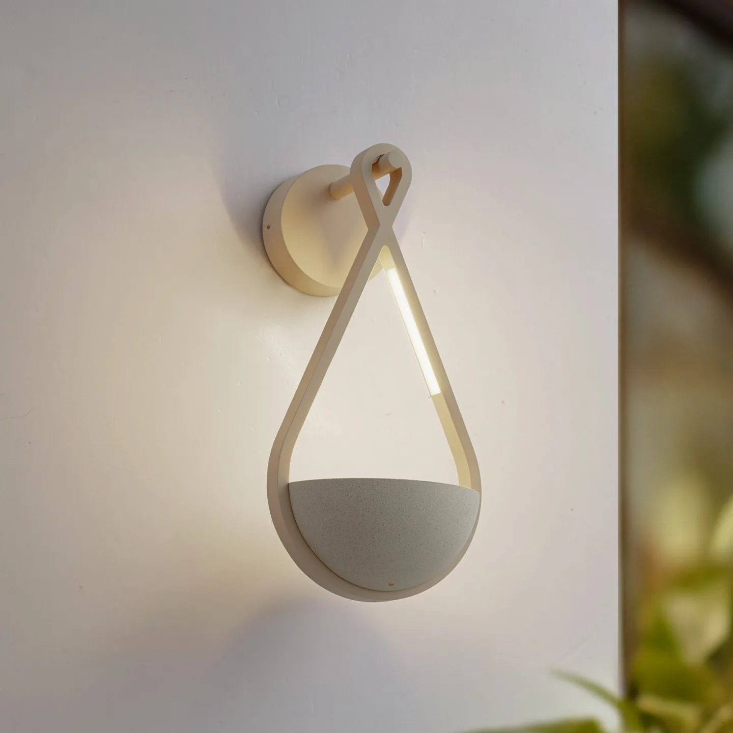 Florka LED-Außenwandleuchte Blumenampel IP54 Beton - Lucande - Terrasse - Modern - Einflammig