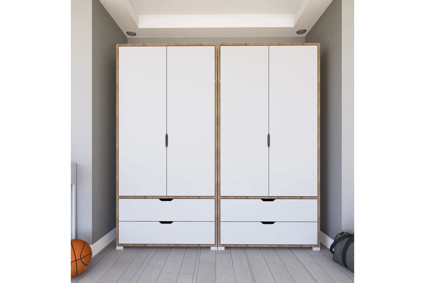 Nordhs Garderob 180x183 cm - Ljusbrun/Vit
