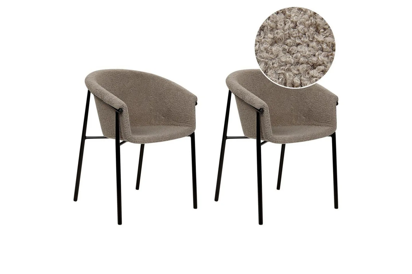 Set med 2 matstolar Ames - Taupe, svart