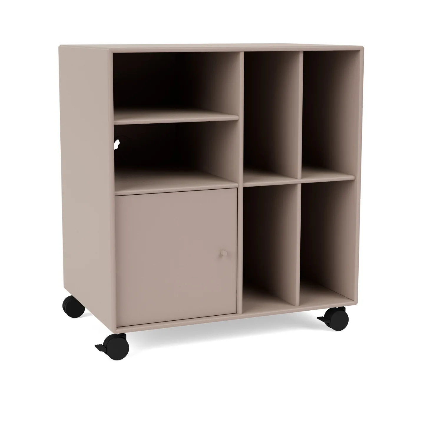 Montana - SPIN II Vinyl Storage, 05-CastorsCR70Black, 168 Clay - Skåp och vitrinskåp - Peter J. Lassen - Beige