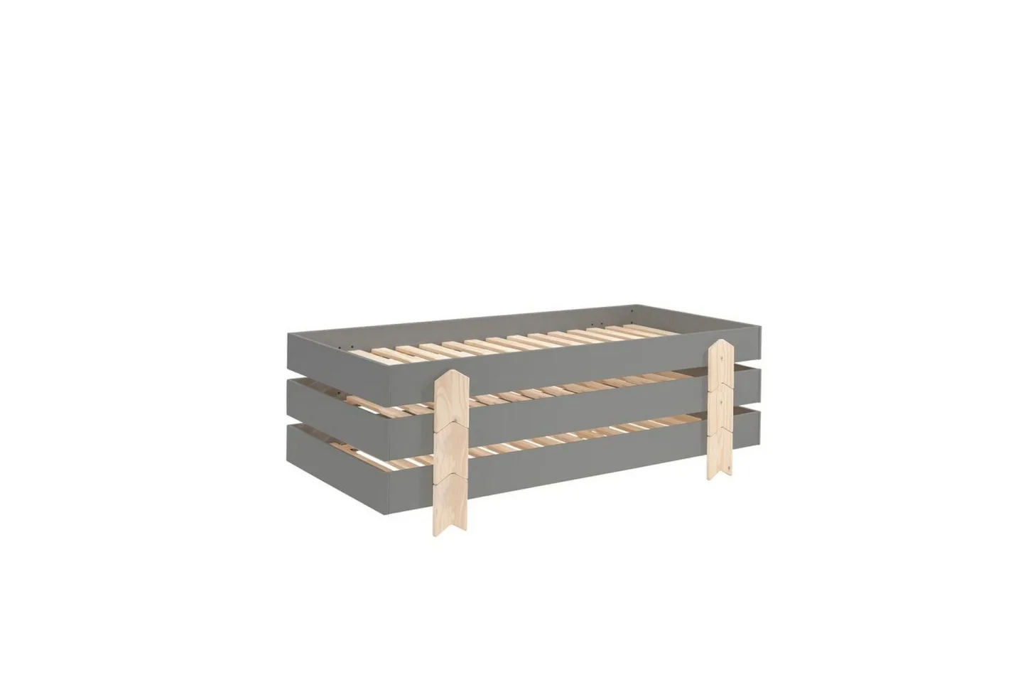 Säng Modulo med pilarfötter Grå, 3 - Grå, 3
