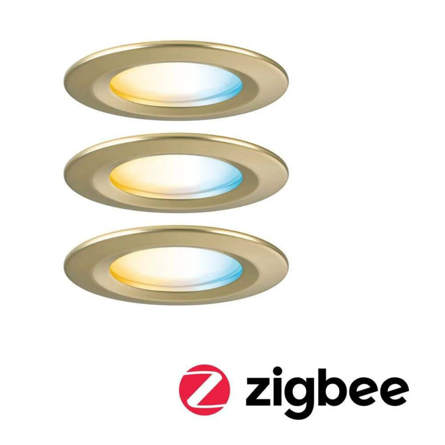 Nova Coin Smart Einbaulampe gold Ø 7,8 cm CCT 3er - Paulmann - Wohnzimmer - Aluminium