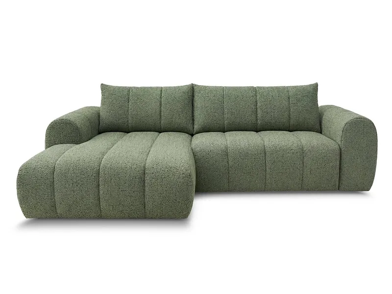 Ecksofa BOBOCHIC NESTY Stoff chiniert hellgrün
