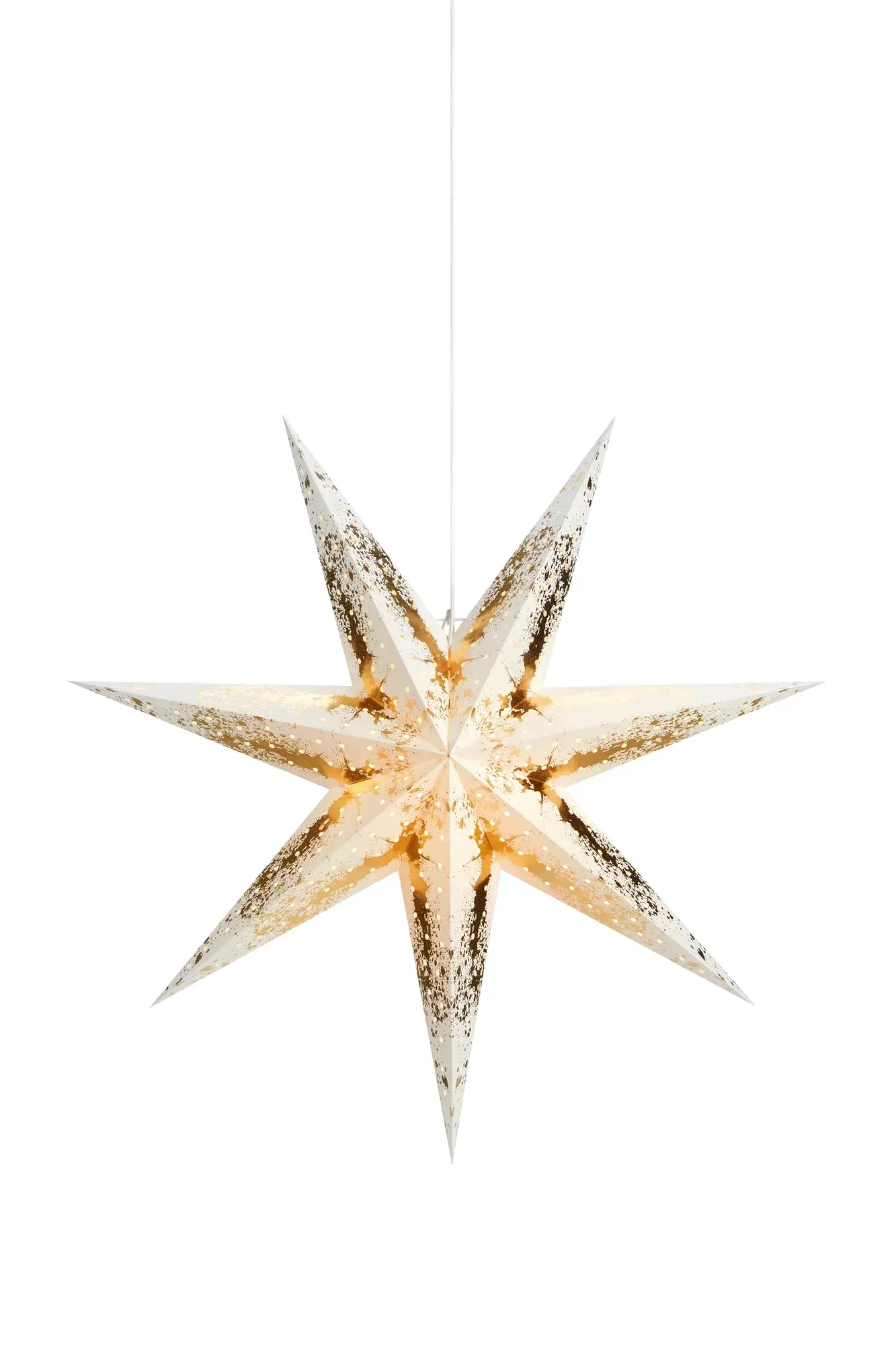 Strauss Stern Weiß/Gold 75 cm