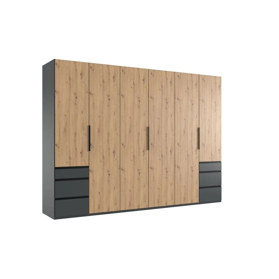 Kleiderschrank Sanko graphit/Eiche Nachbildung Holzwerkstoff B 300 cm