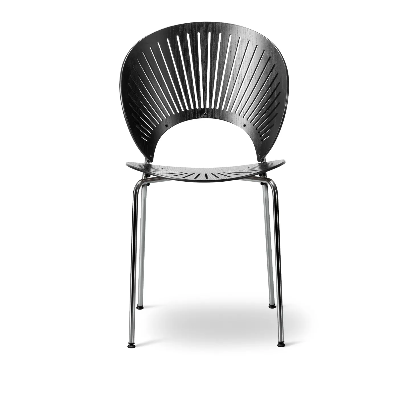 Fredericia Furniture - Trinidad stol krom / svartlackerad ask - Matstolar - Nanna Ditzel - Silver,Svart - Metall/Trä