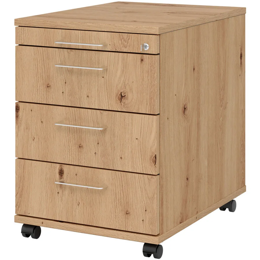 Rollcontainer Office Asteiche Holzwerkstoff B 42.8 H 59 cm