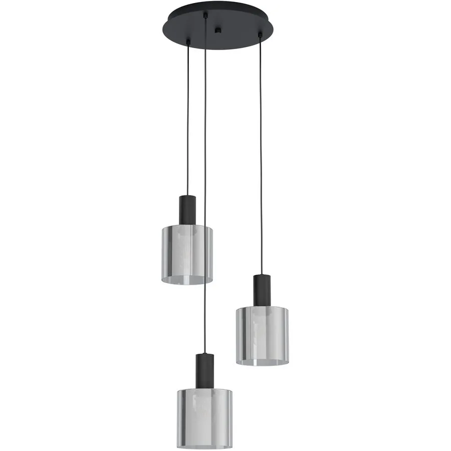 Eglo Pendellampe Gorosiba Schwarz/Transparent Stahl/Glas 0 cm 0 cm - Material: Glas/Stahl
