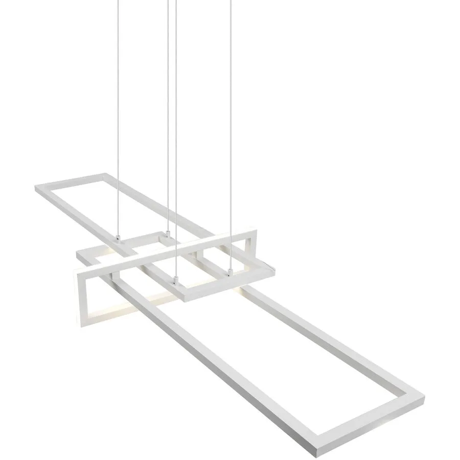 Pendellampe Cecile Weiss Metall 110 cm 150 cm - Farbe: Weiss matt - LED - Lichtfarbe: Warmweiss - LED Energiesparlampen