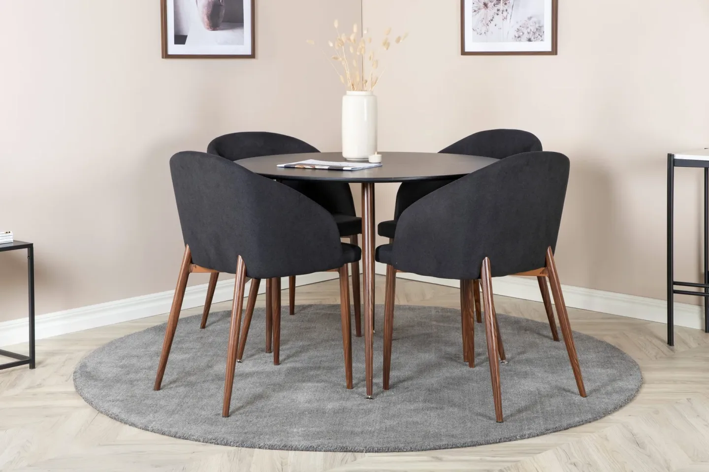 Ridones Matgrupp Rund 100 cm + 4 st Kullersbro Matstolar -
