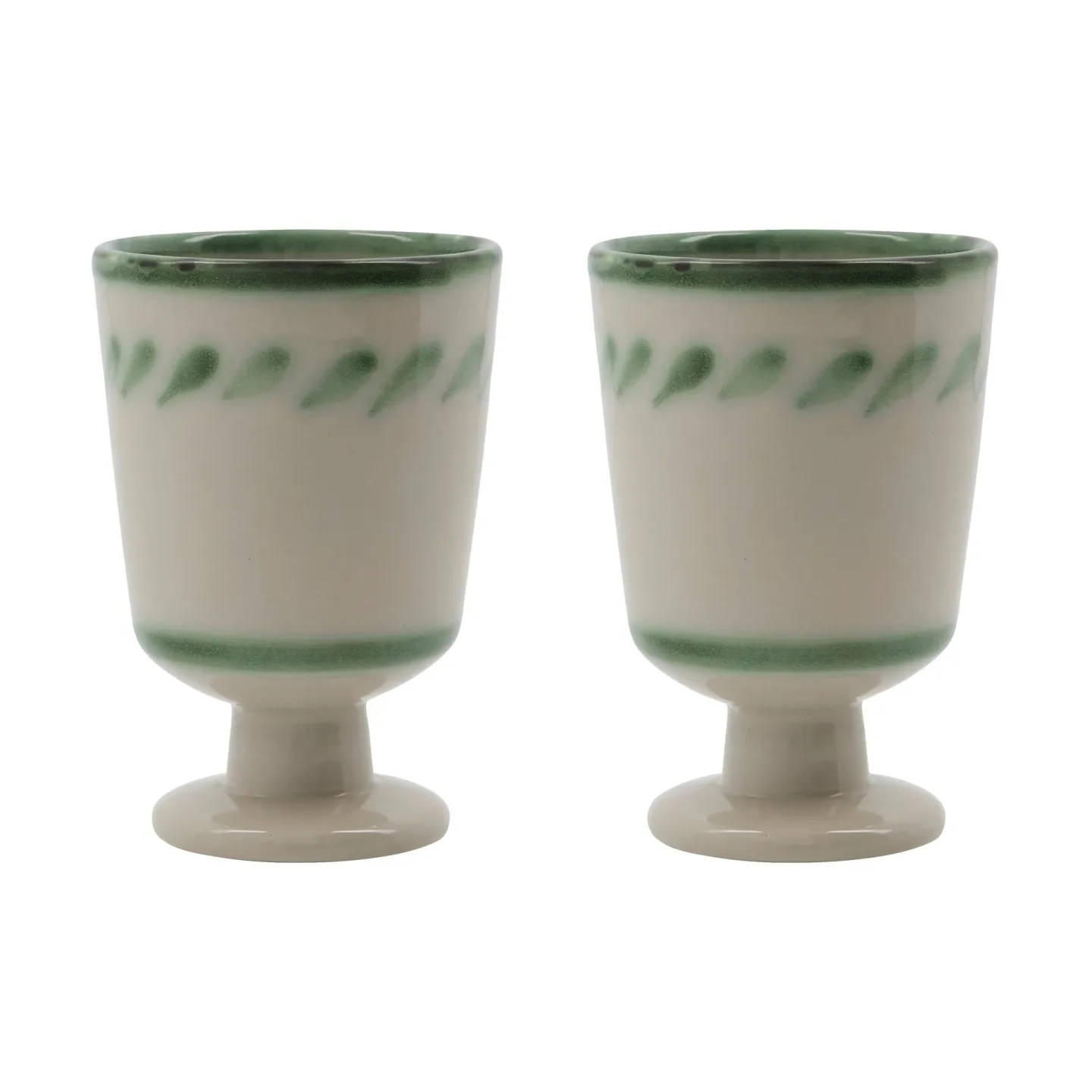 House Doctor Diva Tasse auf Fuß 25 cl 2-teilig Off white-Grün