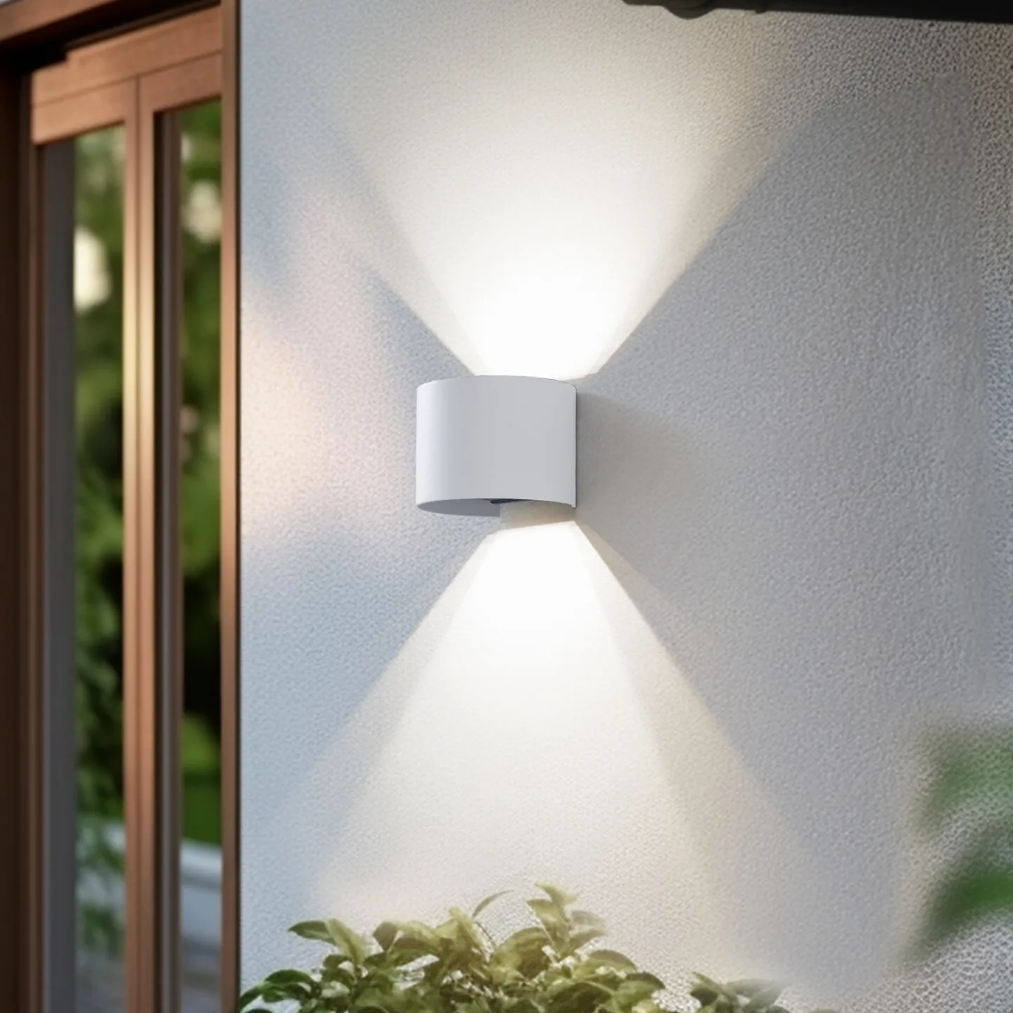 Dara Round LED Smart Außenwandleuchte, Weiß - Lindby - Balkon - Modern - Aluminium - Bündig