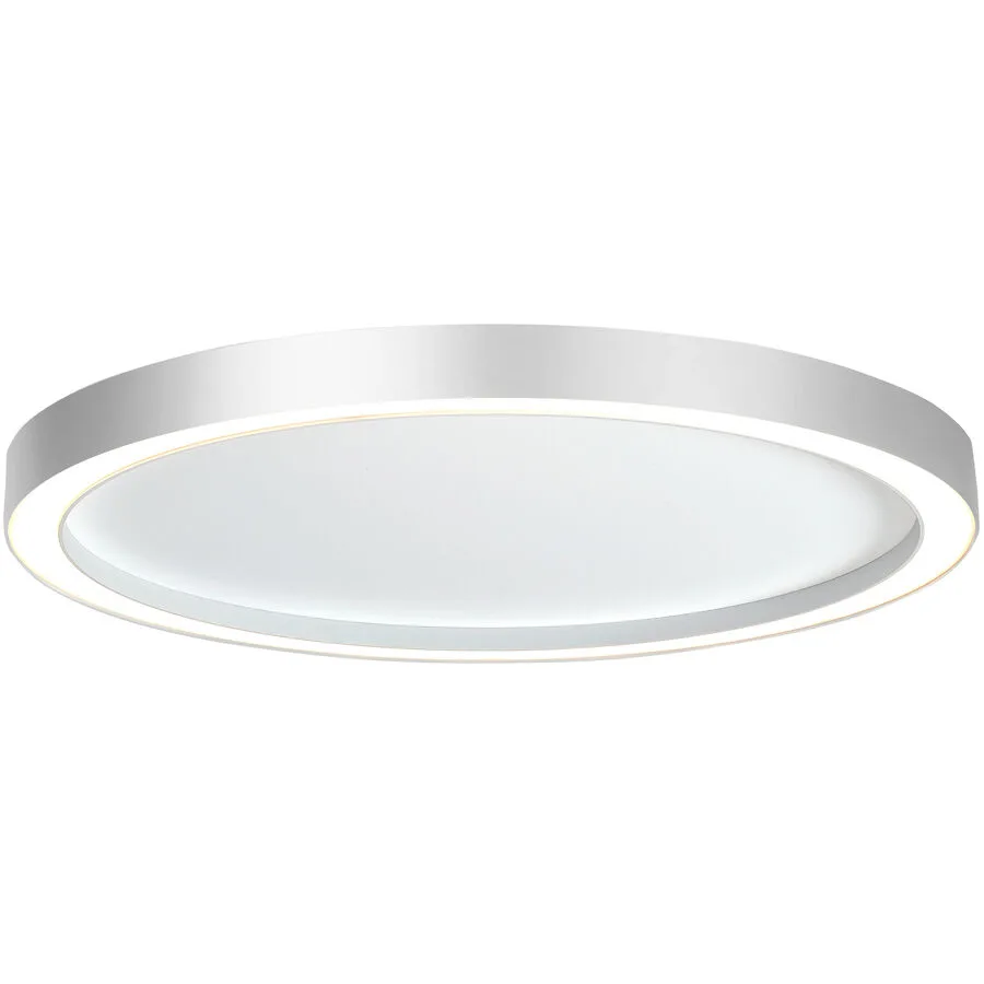 Bopp Deckenlampe Aura Weiss/Silber Aluminium 55 cm 4 cm - Farbe: Aluminium/Weiss - LED - Lichtfarbe: Extra warmweiss - Deckenlampe- LED