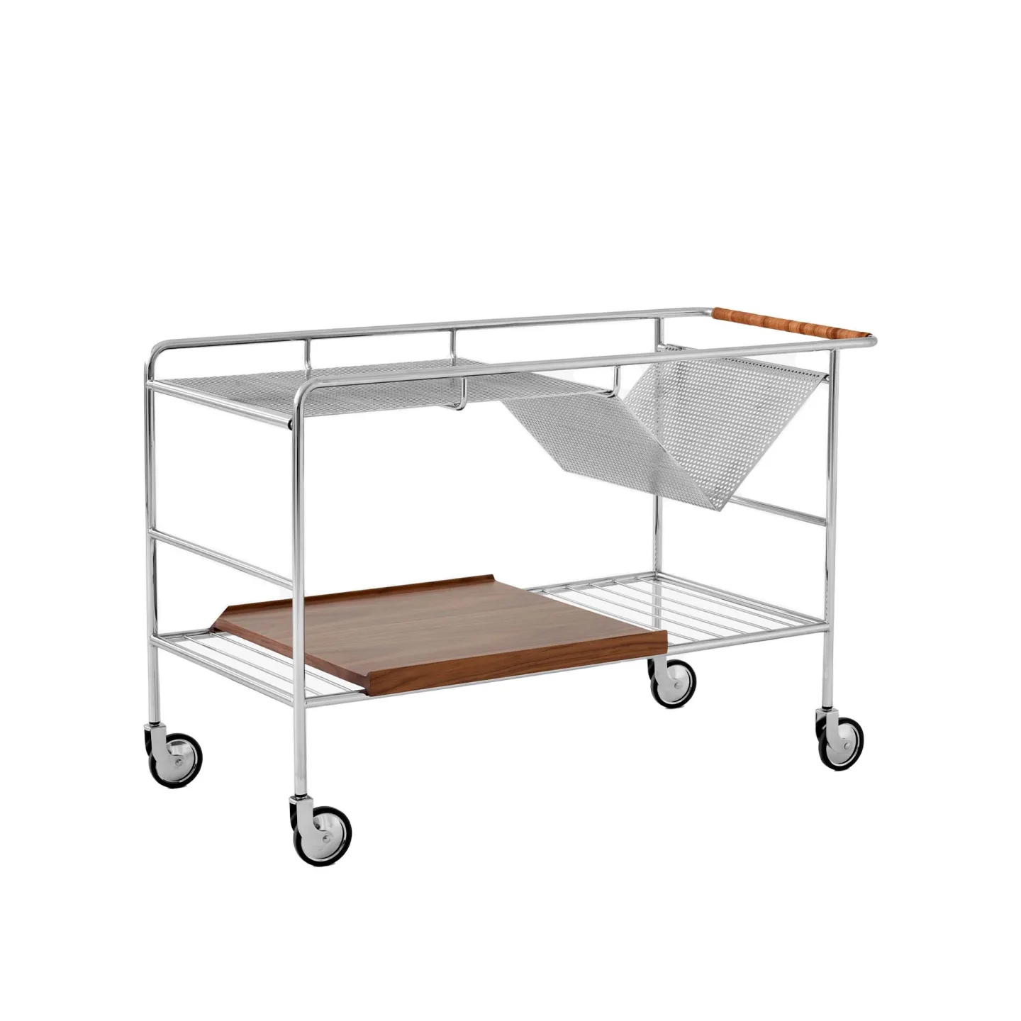 &Tradition - Alima Trolley NDS1 Chrome / Lacquered Walnut - Serveringsvagnar - Note Design Studio - Träfärgad - Metall/Trä
