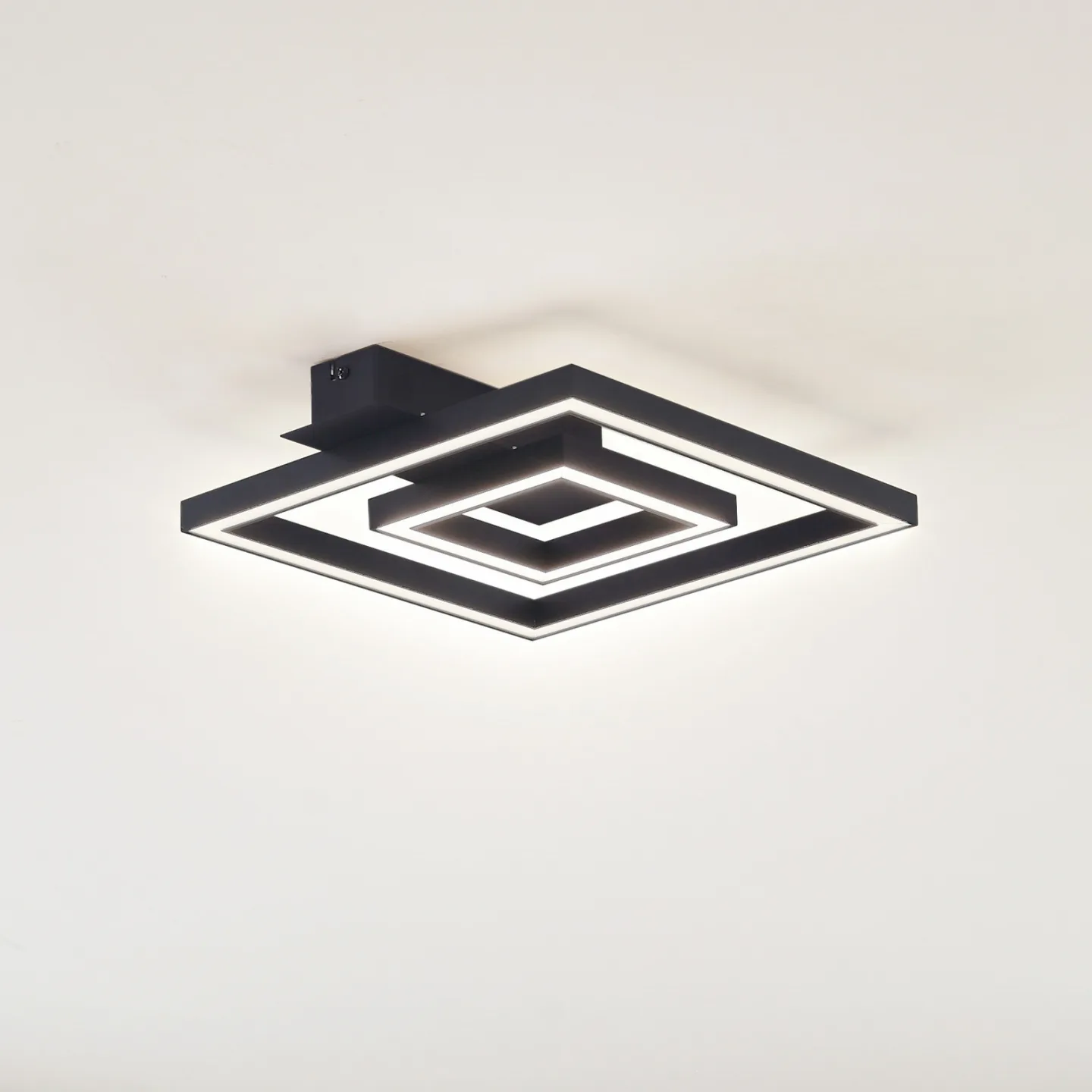 Madamo LED Deckenleuchte Schwarz - Lindby - Wohnzimmer - Modern - Aluminium - Eckig