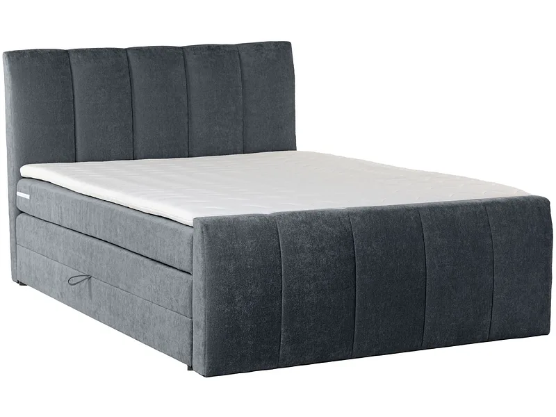 Boxspringbett CAPRI blau 140x200cm halbfest