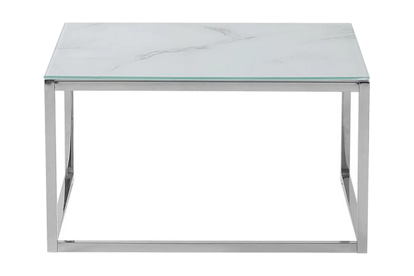 Breasa Satsbord 60 cm Marmormönster - Vit/Silver