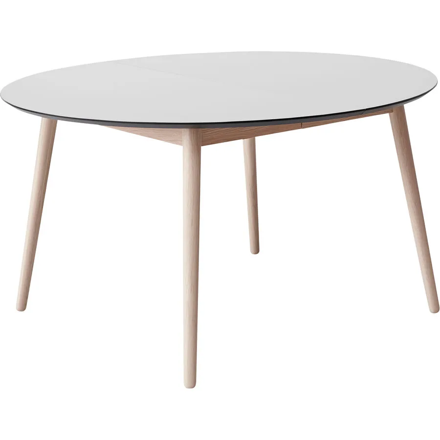 Esstisch rund Hani weiss/eiche MDF, Eiche Massivholz B 135 T 135 cm