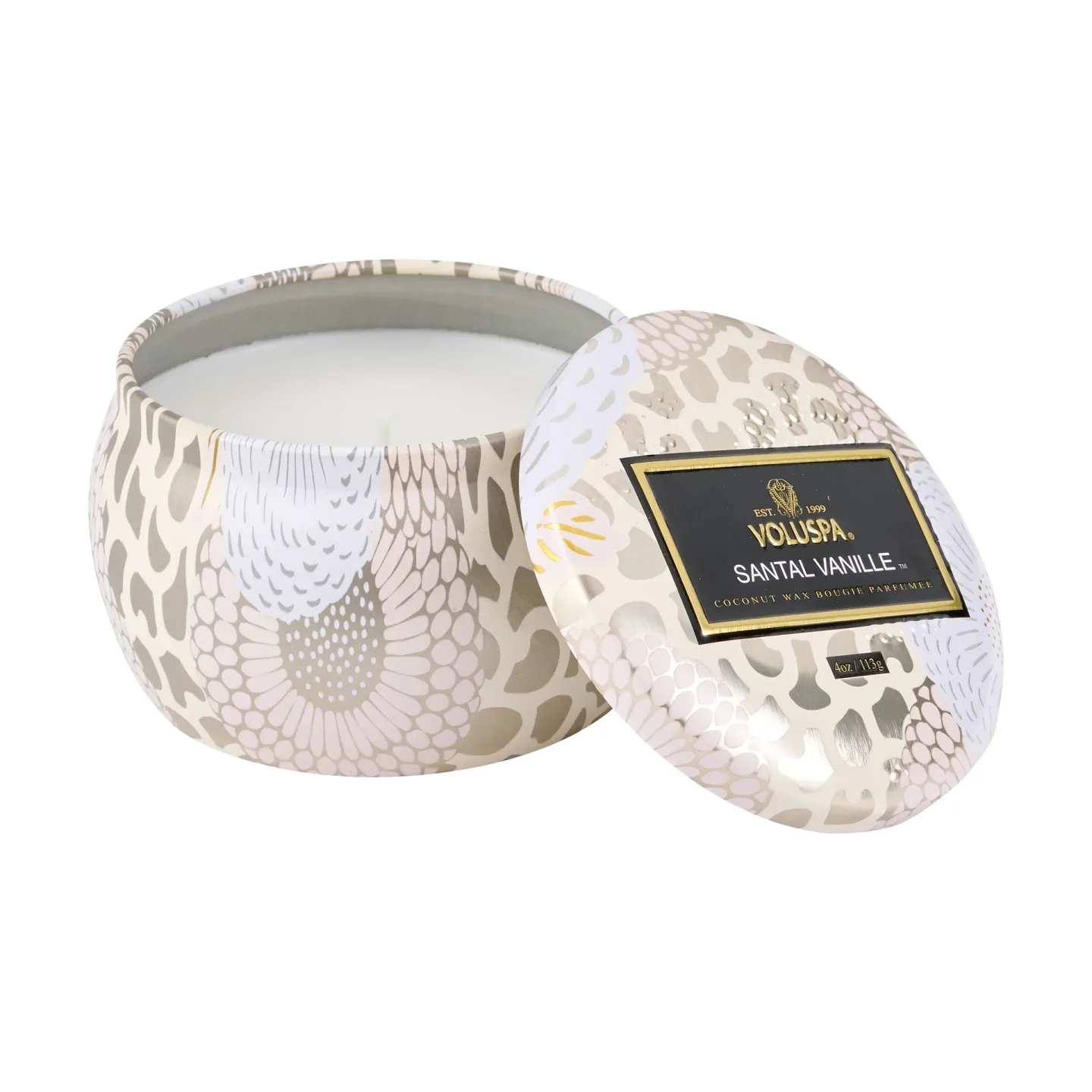 Voluspa Decorative tin ljus 25 timmar Santal Vanille