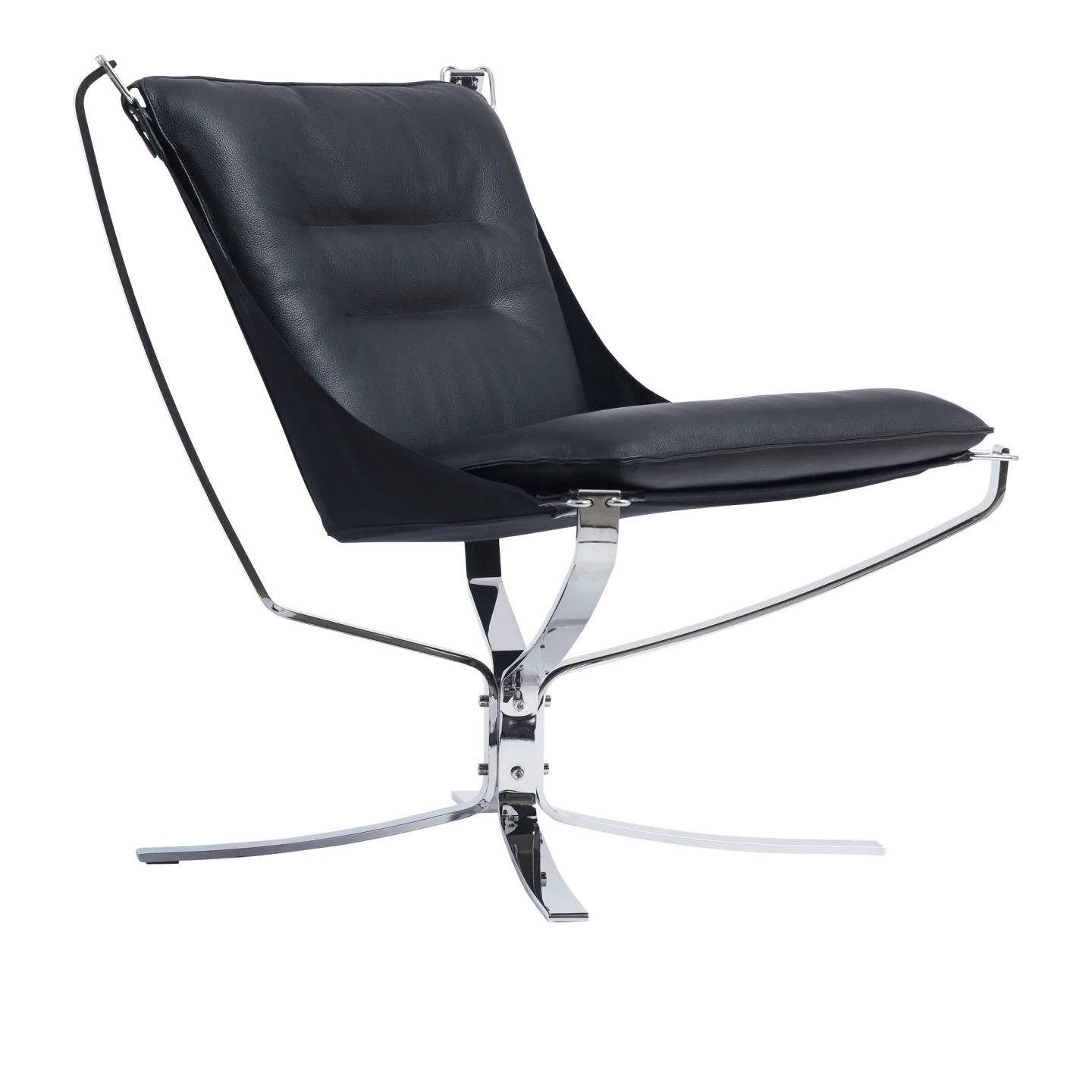 LK Hjelle - Falcon Phoenix Lowback Rustical Black - Fåtöljer - Sigurd Resell - Svart - Läder/Metall/Textilmaterial