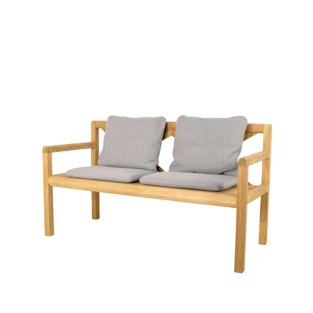 Cane-line Grace 2-sits bänk Light grey, teak