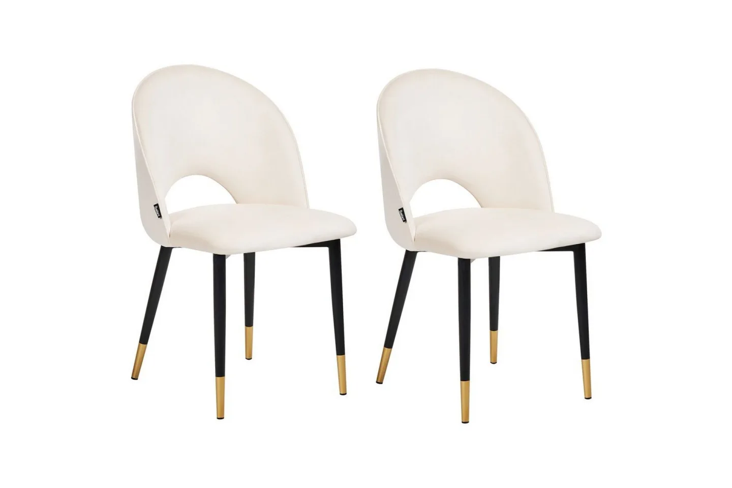Set med 2 matstolar Magalia - Beige, svart, guld
