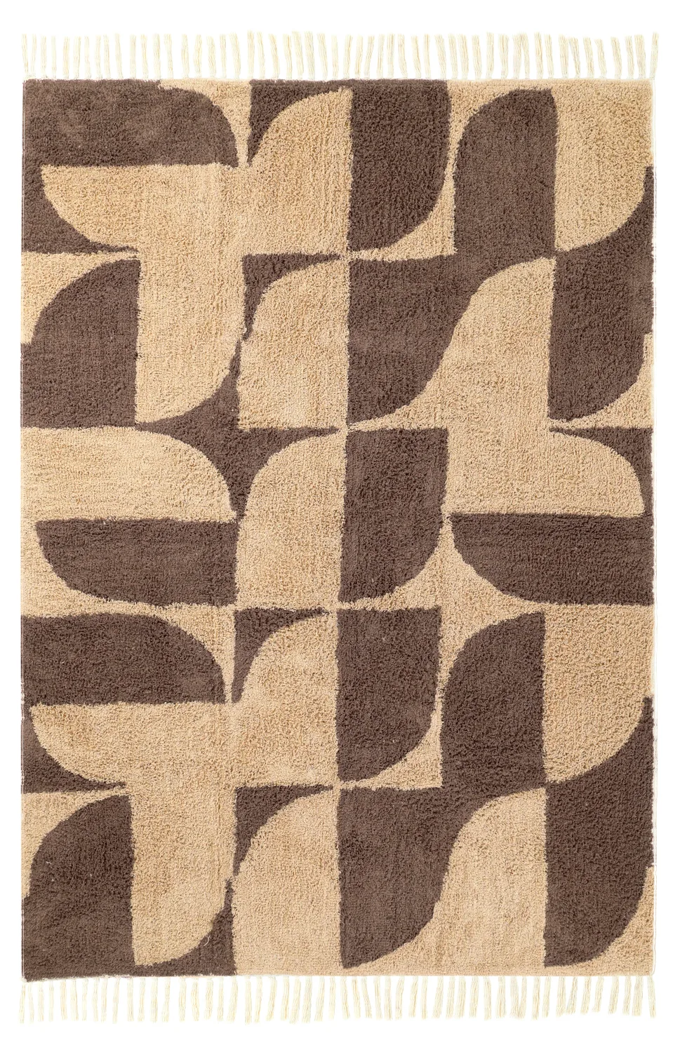 Ryetepper - Siberia Natural Cotton Shaggy (beige/brun) (Størrelse: 160 x 230 cm)