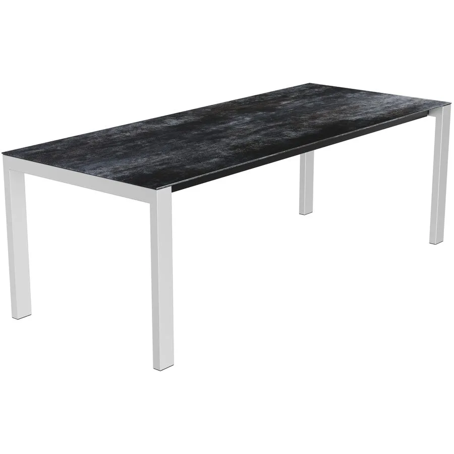 Gartentisch Panama Keramik Dark Night 220x90 cm - Farbe: Edelstahl gebürstet / Dark Night - Material: Keramik/Edelstahl - Möbel Konfigurator: